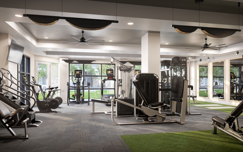 Open and well-lit fitness center