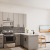 a kitchen with white cabinets