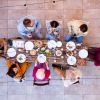 Friends dining together al fresco